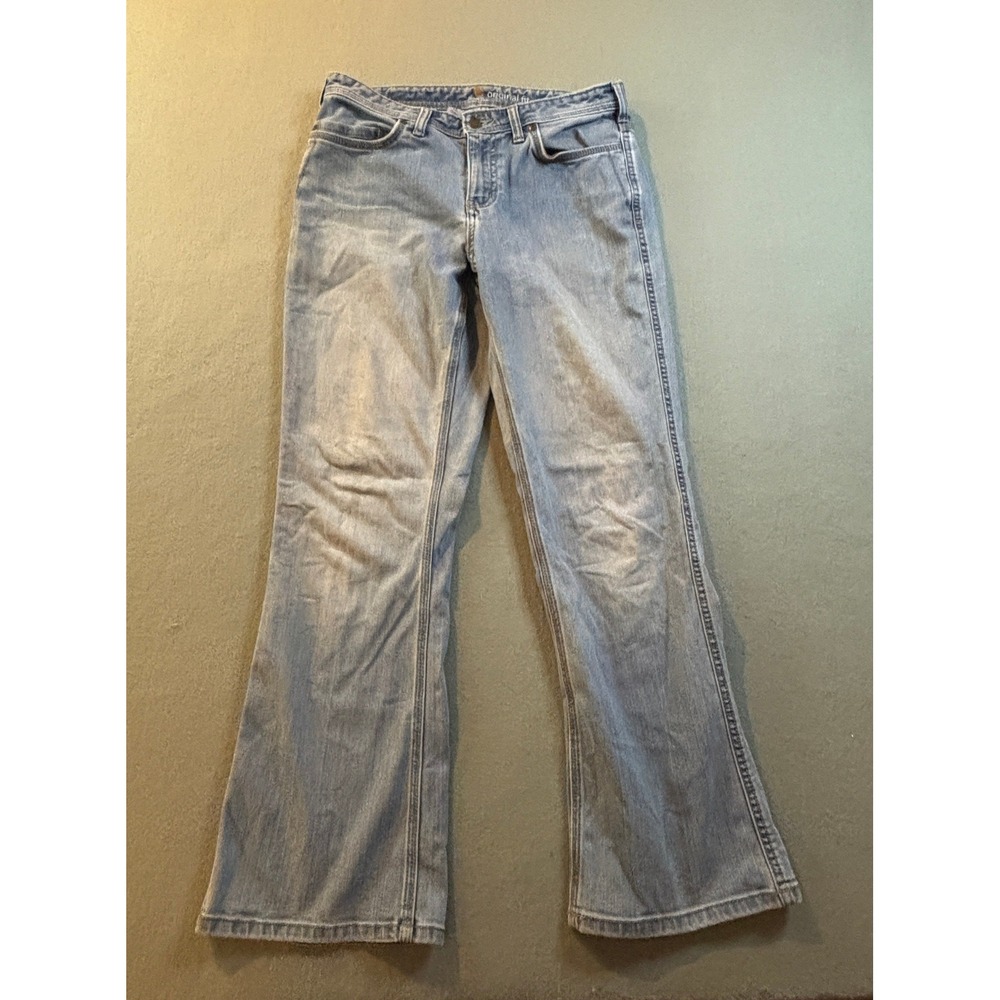 Carhartt Original Fit Bootcut Jeans Womens 8 Short Blue Denim Stretch 100649 456